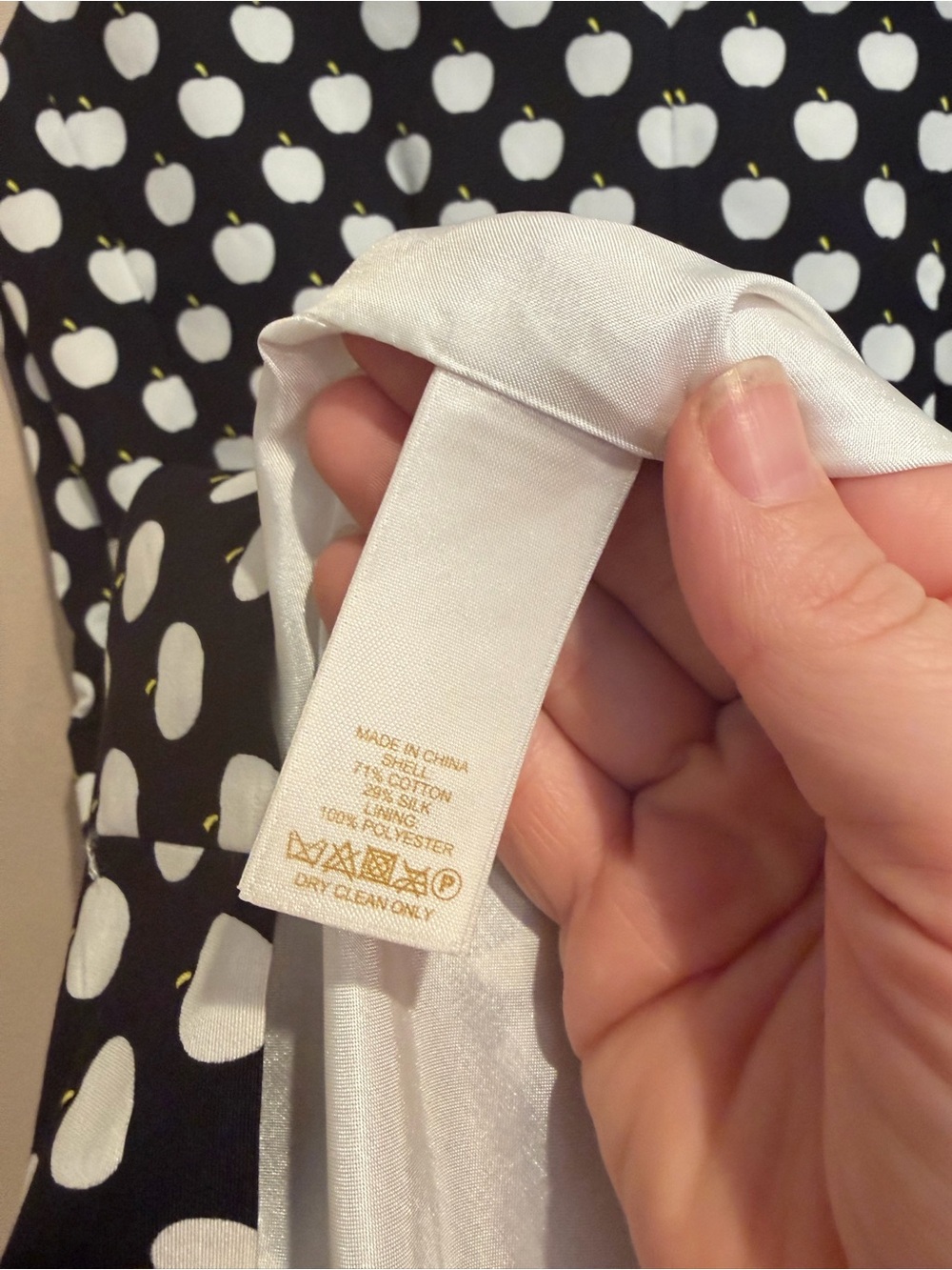 Kate Spade Black Midi Dress w/ Little White Apples All Over, Cute Teacher Vibes - Picture 6 of 8